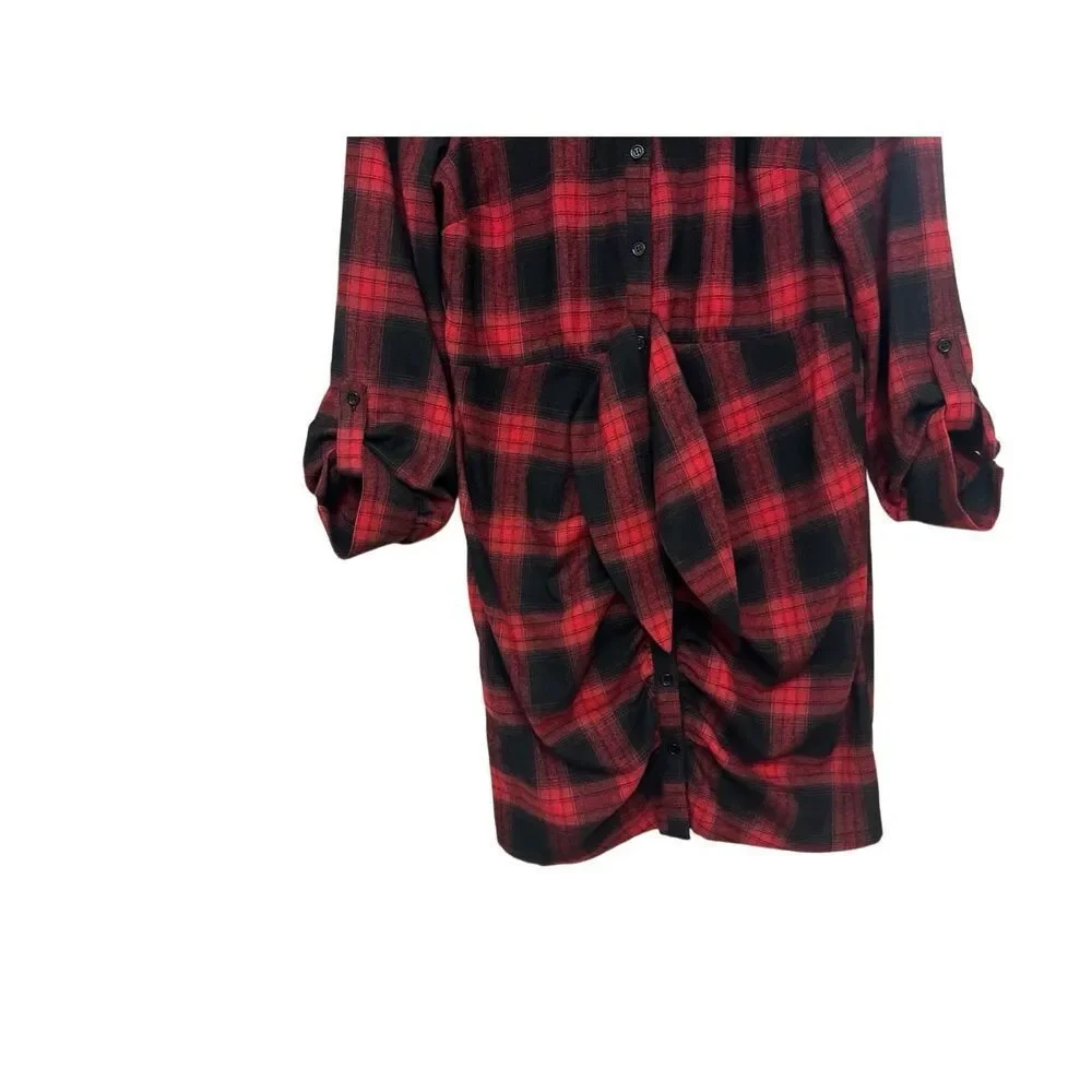 Likely Scottie Dress Red Black Plaid Flannel size 8 - Picture 3 of 6